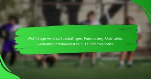 Wohltätige Amateurfussballligen: Fundraising-Aktivitäten, Gemeinschaftsbewusstsein, Teilnahmeanreize