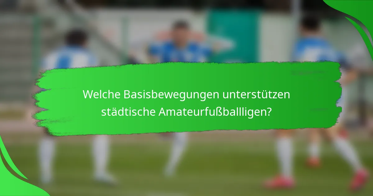 Welche Basisbewegungen unterstützen städtische Amateurfußballligen?