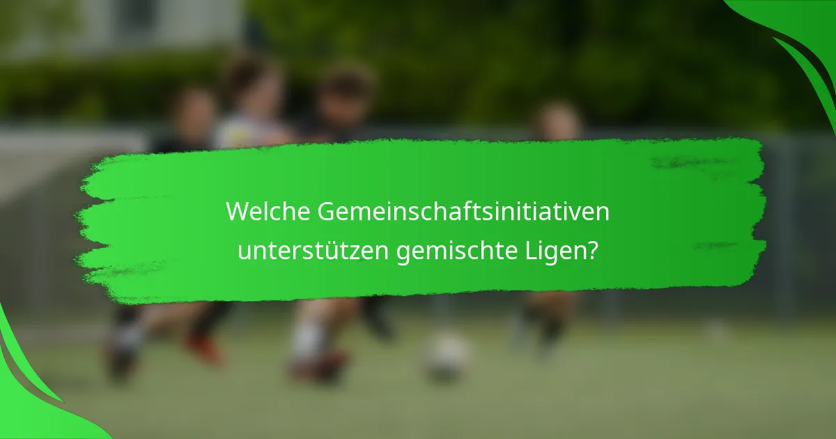 Welche Gemeinschaftsinitiativen unterstützen gemischte Ligen?