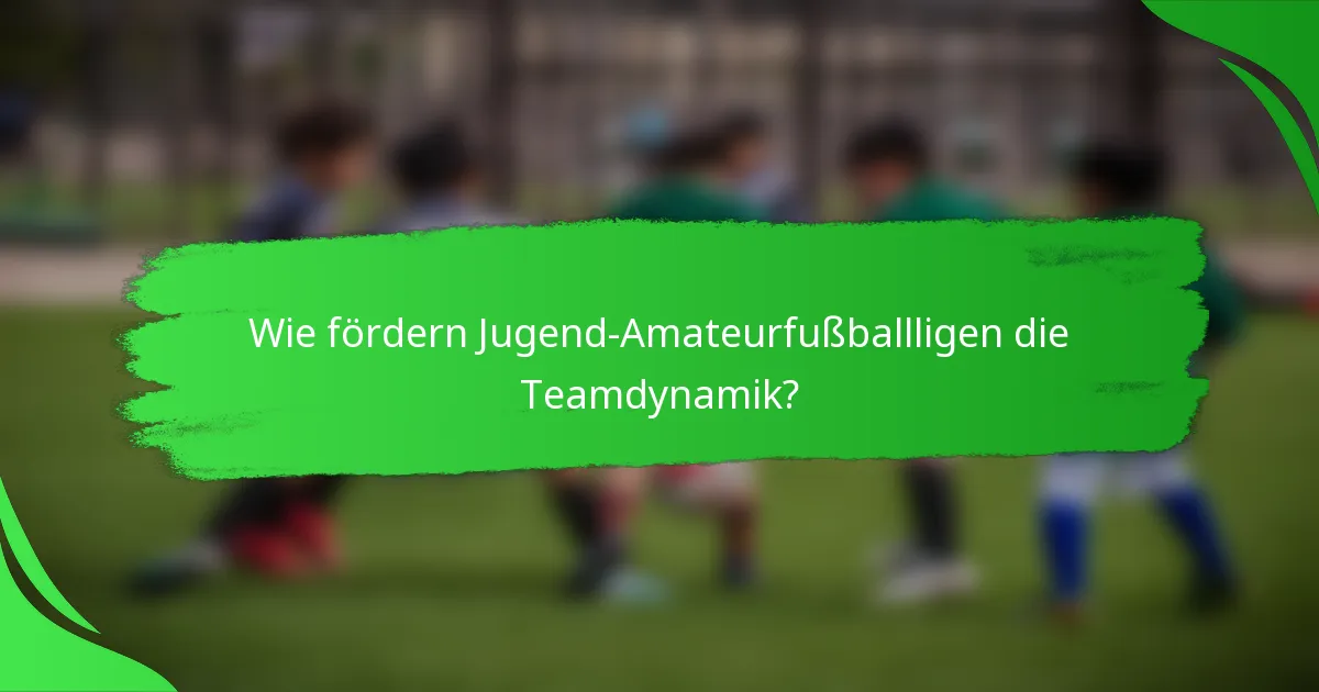 Wie fördern Jugend-Amateurfußballligen die Teamdynamik?