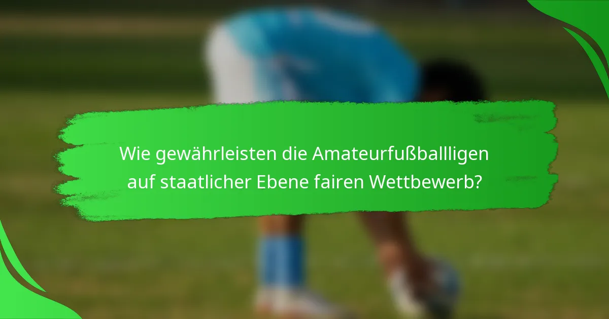 Wie gewährleisten die Amateurfußballligen auf staatlicher Ebene fairen Wettbewerb?