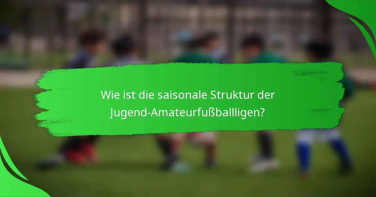 Wie ist die saisonale Struktur der Jugend-Amateurfußballligen?