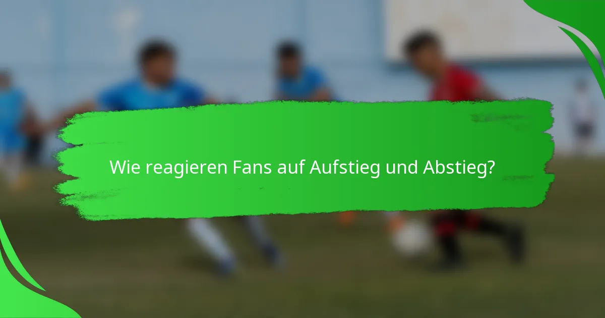 Wie reagieren Fans auf Aufstieg und Abstieg?