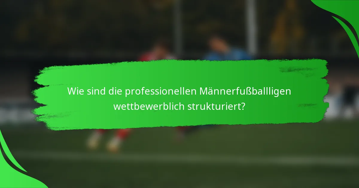 Wie sind die professionellen Männerfußballligen wettbewerblich strukturiert?