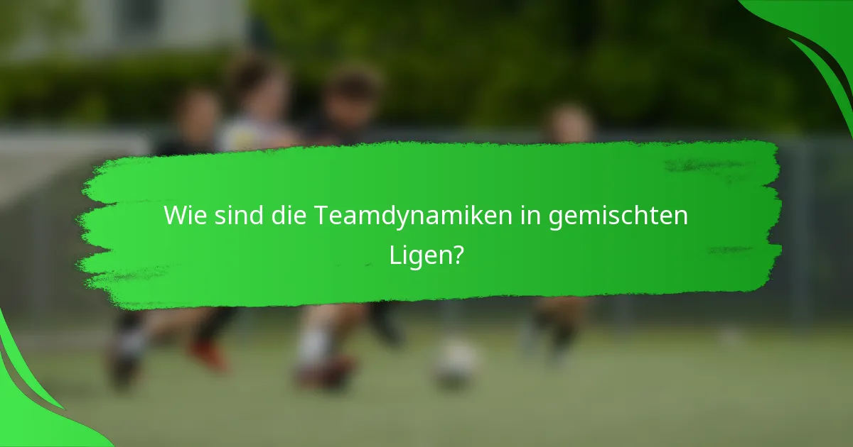 Wie sind die Teamdynamiken in gemischten Ligen?